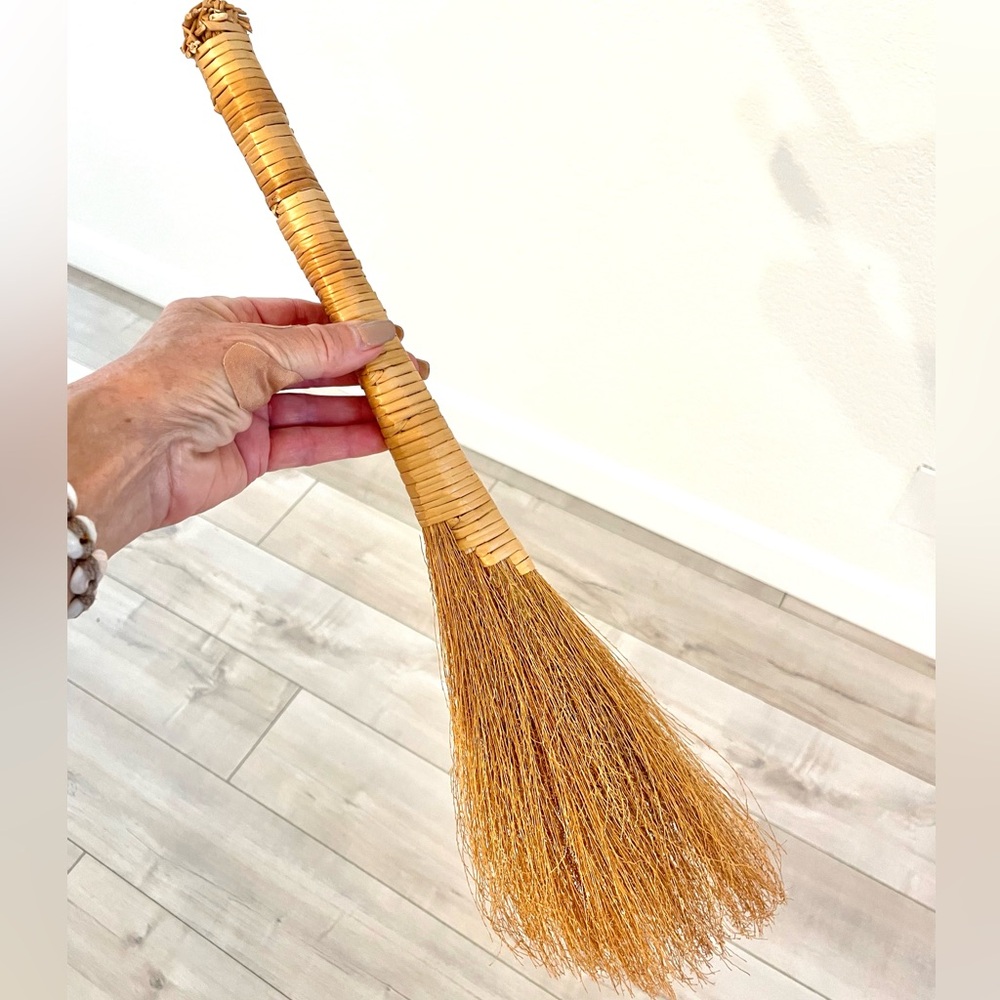 Handmade Angled Straw Whisk Broom